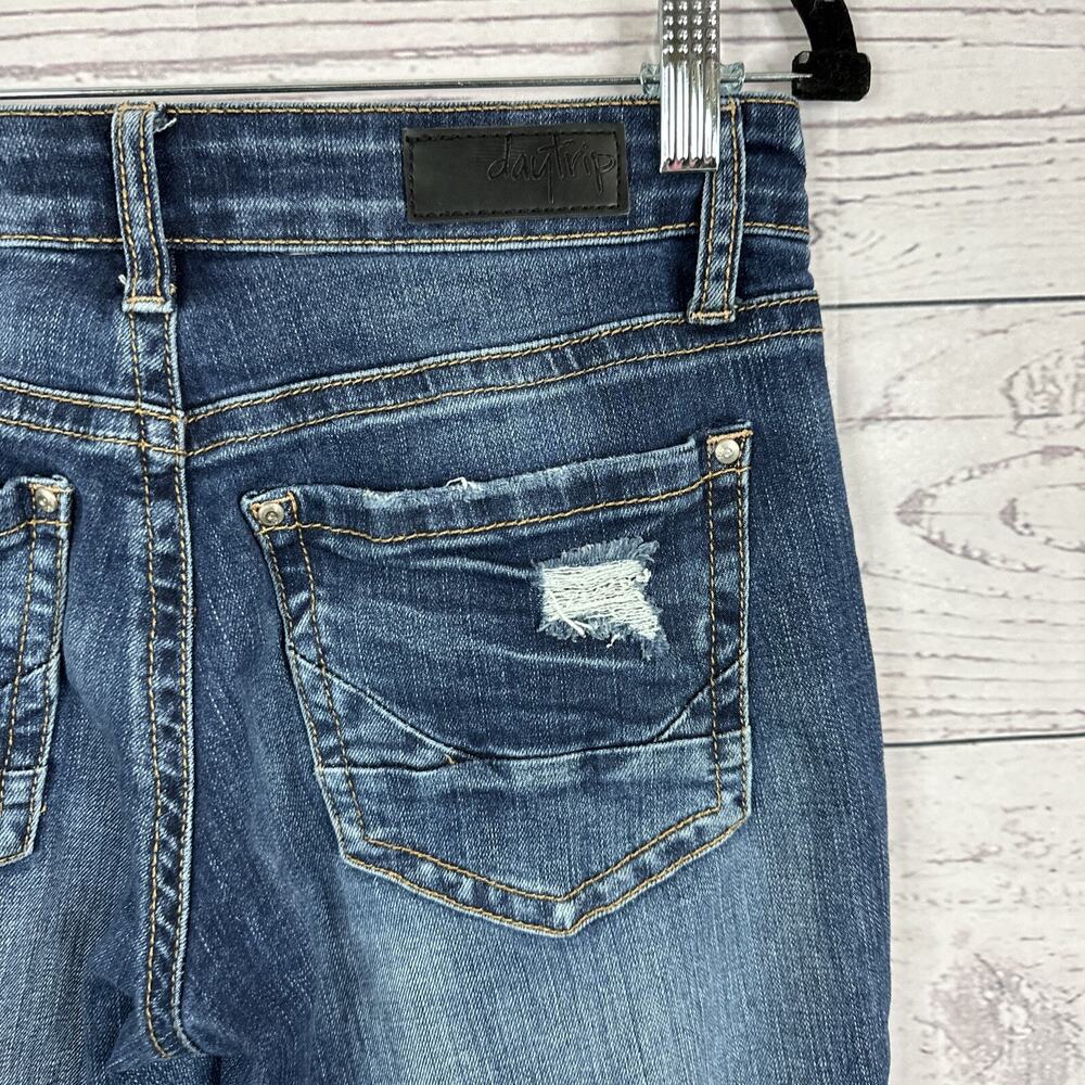 Daytrip Jeans Womens 25 Blue Lynx skinny Cropped Distressed Cowgirl‎ Western - Picture 8 of 16